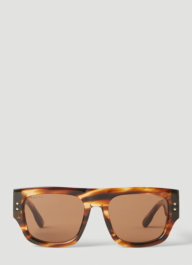 Gucci 스퀘어 선글라스 브라운 guc0152273