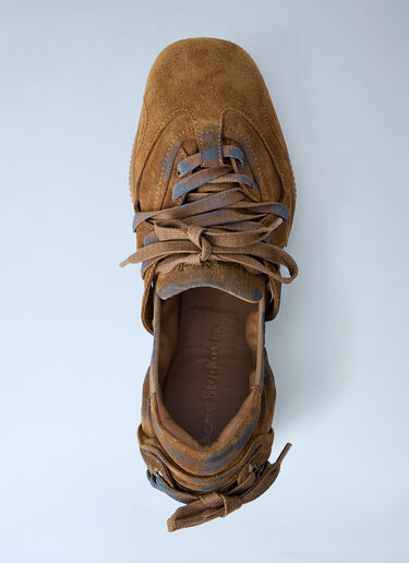 Acne Studios Lace-Up Suede Flats Brown acn0264013