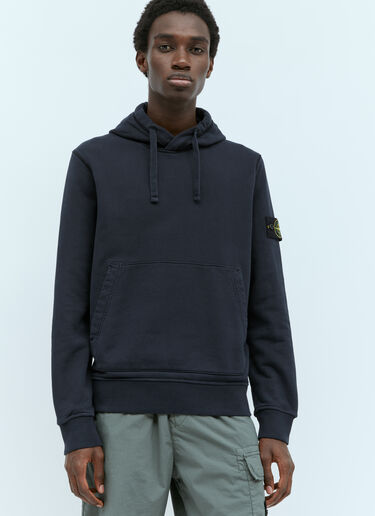 Stone Island Logo Patch Hooded Sweatshirt Navy sto0156062