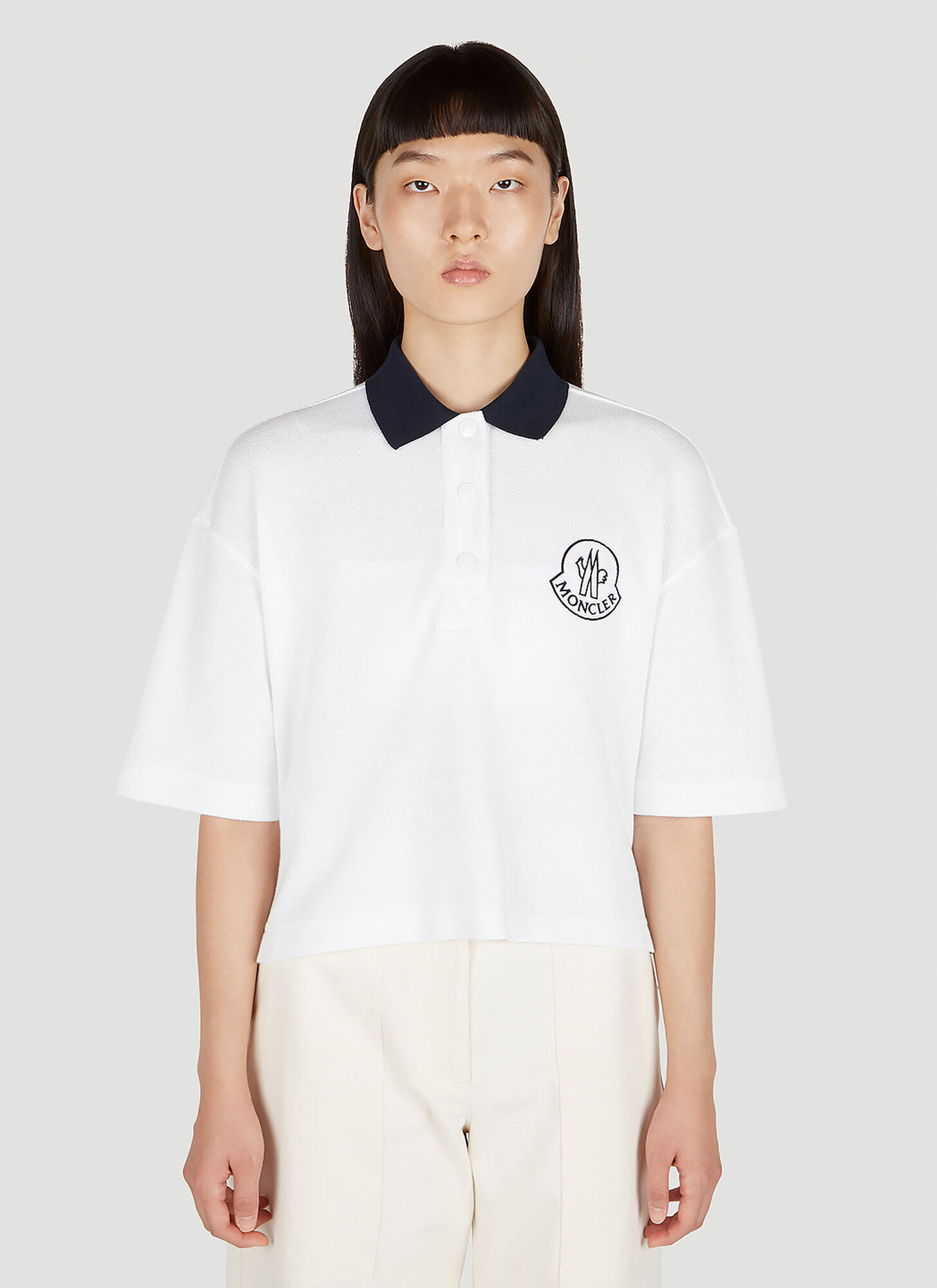 Moncler Logo-embroidered Short-sleeve Rugby Polo In White