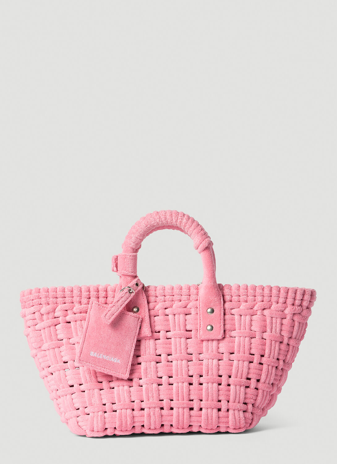Shop Balenciaga Bistro Xs Sponge Basket Tote Bag In Pink