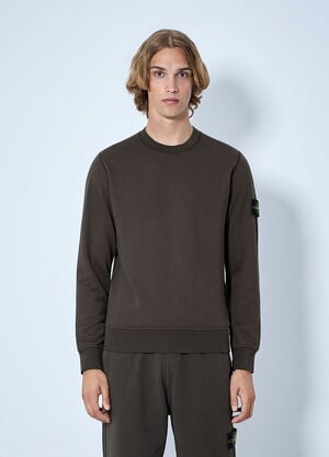 Stone Island Crewneck Sweatshirt with Sleeve Patch Green sto0165039