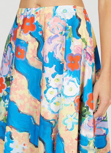 Marni Floral Paint Skirt Blue mni0251013