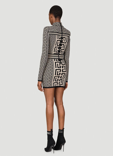 Monogram Knit Mini Dress Balmain Monogram Knit Mini Dress Black bln0253012