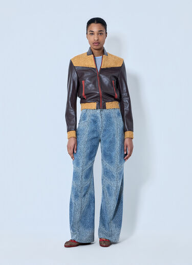 Kiko Kostadinov Konrad Leather Jacket Brown kko0264003