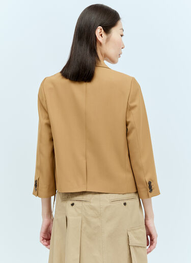 Dries Van Noten Cropped Twill Blazer Beige dvn0256011