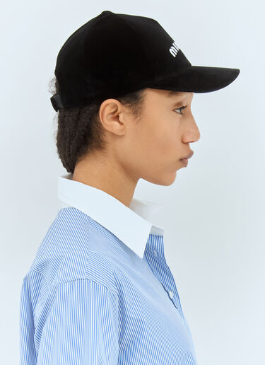 Miu Miu Velvet Baseball Cap Black miu0258059
