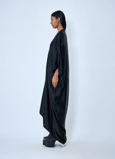 Rick Owens Silk Draped Maxi Dress Black ric0263036