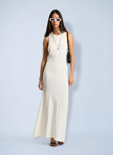 Palm Angels Curved Logo Essential Dress White pma0266225