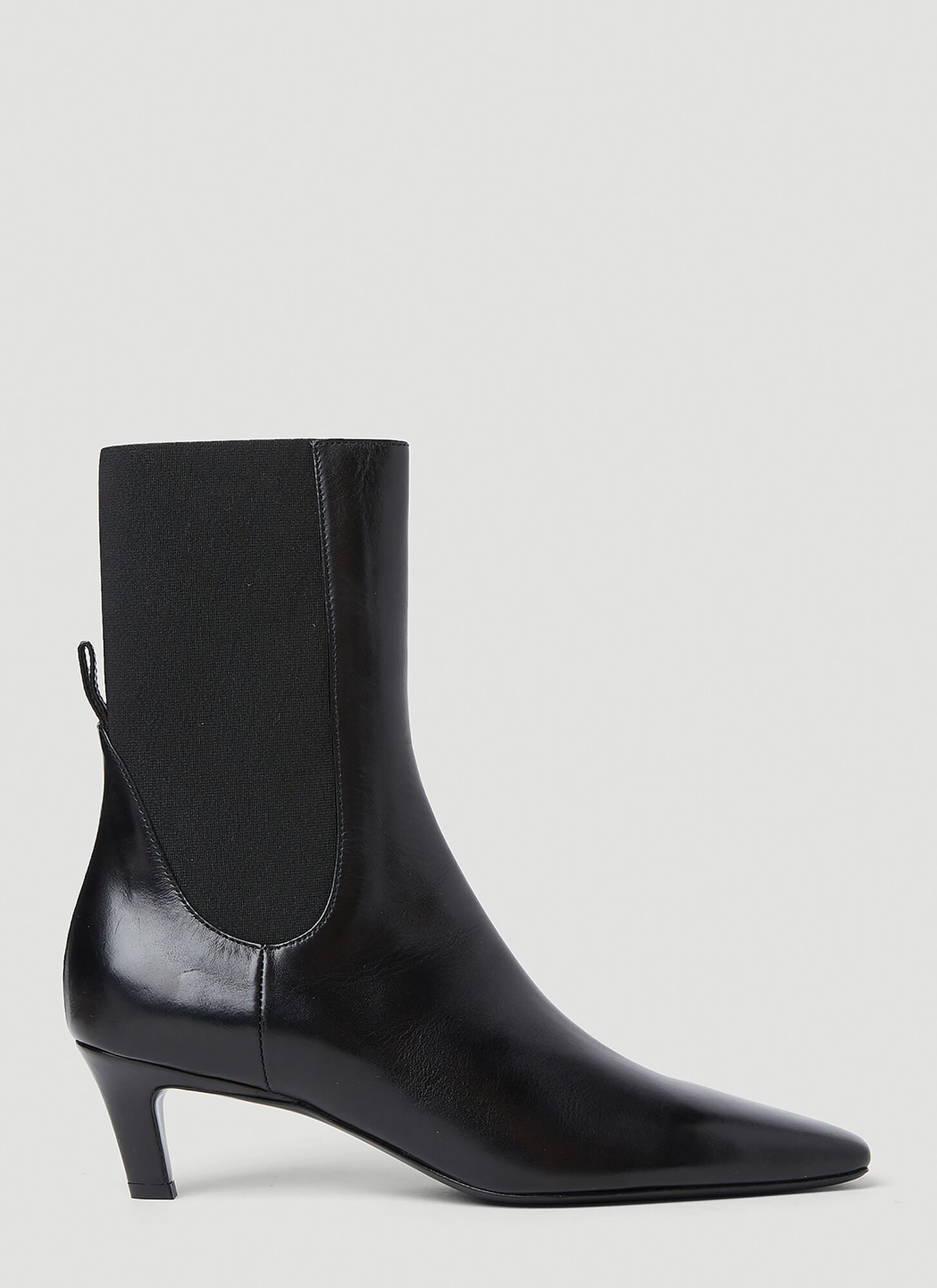 Shop Totême The Mid Heel Boots In Black