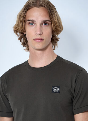 Stone Island Logo Motif Cotton T-Shirt Grey sto0165044