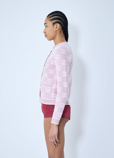 Gucci GG Wool Bouclé Jacquard Cardigan Pink guc0259011