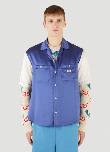 Gucci Interlocking G Bowling Shirt Blue guc0145049
