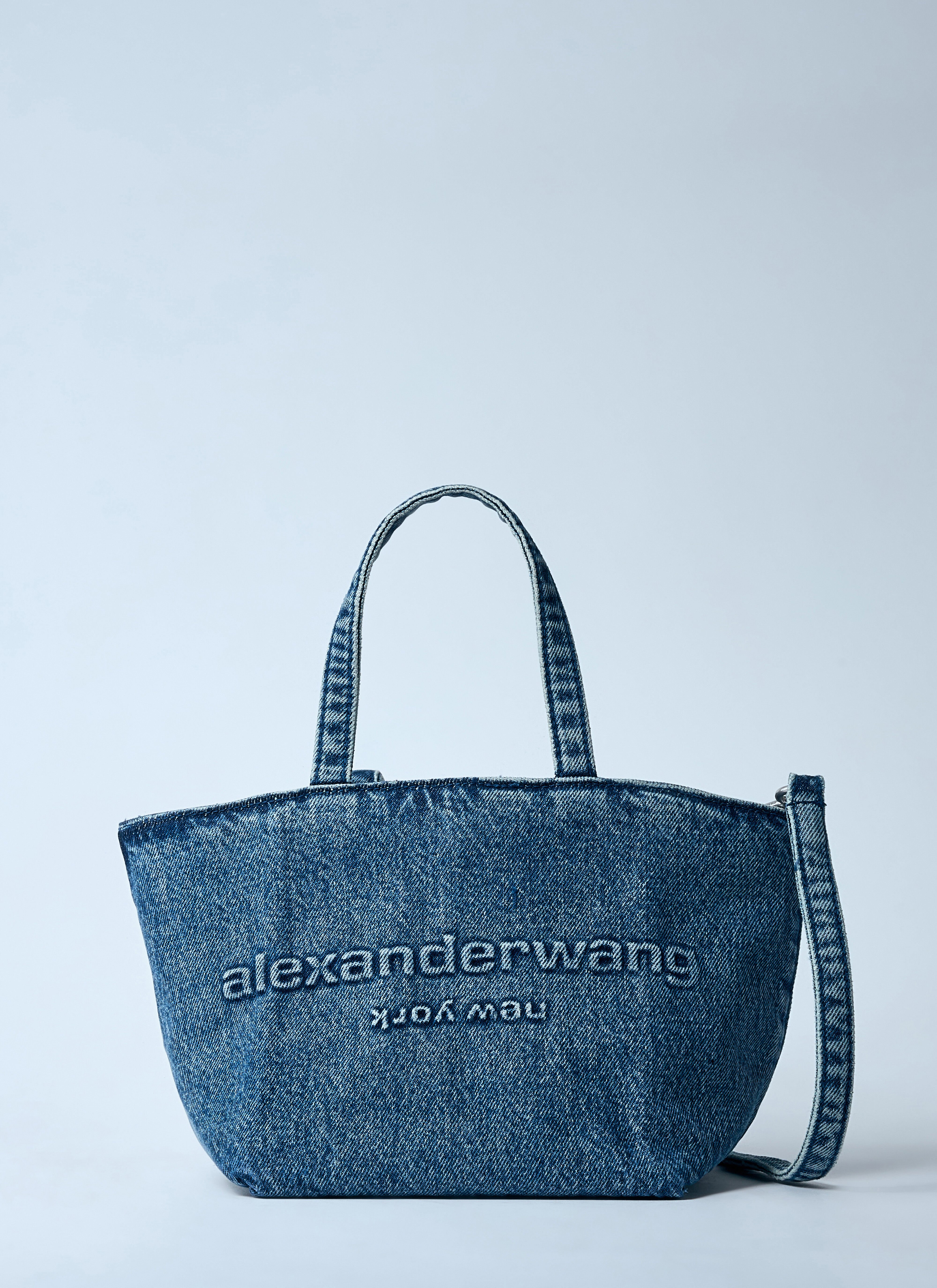 Alexander Wang Women's' Small Denim Punch Tote Bag in Blue | LN-CC®