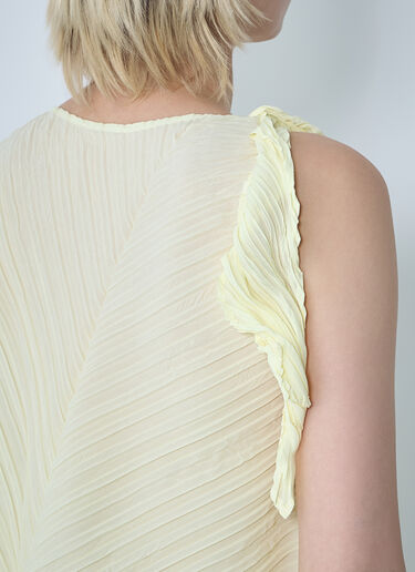 Issey Miyake Wrinkled And Twisted Dress Yellow ism0261001