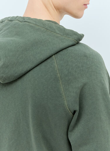 Stone Island Zip-Up Hooded Sweatshirt Green sto0156067