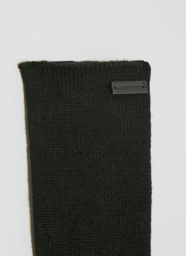 Saint Laurent Long Cashmere Knit Gloves Black sla0253172