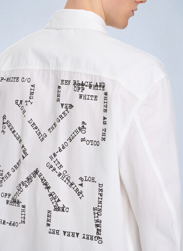 LN-CC® - Off-White: Type Arrow Poplin Overshirt - White Off-White Type Arrow Poplin Overshirt White ofw0164192