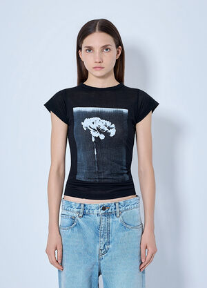 Balenciaga Graphic Print T-Shirt Black bal0265015