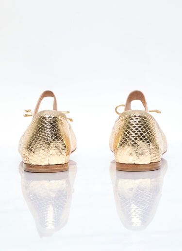 Miu Miu Snakeskin Ballerina Flats Gold miu0256073