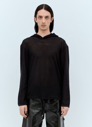 Courrèges Mesh Hooded Sweatshirt Black cou0156006