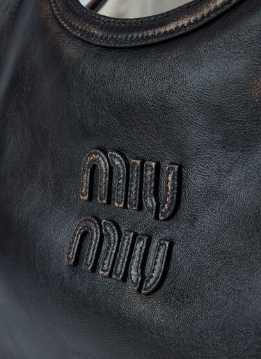 Leather Logo Motif Tote Bag Miu Miu Leather Logo Motif Tote Bag Brown miu0262118
