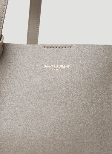 Saint Laurent Leather Shopping Tote Bag Grey sla0253086