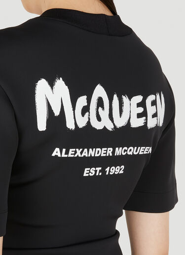 Alexander McQueen 迷你 Graffiti 印花连衣裙 黑 amq0247019