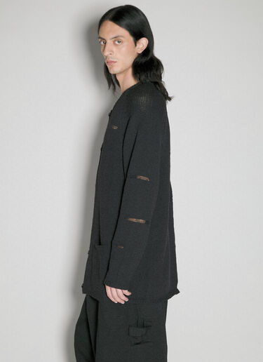 Yohji Yamamoto Miss-Match Knit Cardigan Black yoy0156011