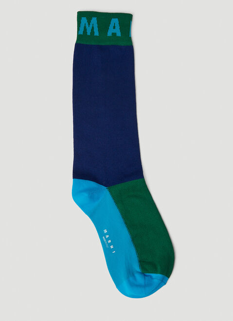 Marni 컬러 블록 양말 블랙 mni0147020
