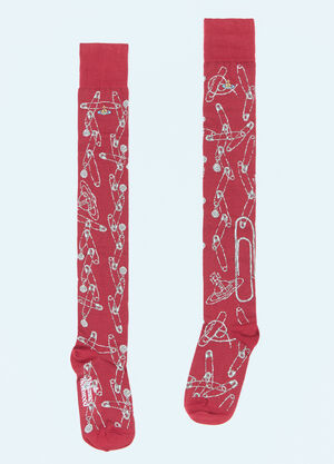 Prada Orb Knee-High Socks Blue pra0258024