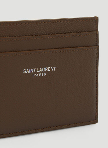 Saint Laurent ロゴプリント カードホルダー ブラウン sla0145038