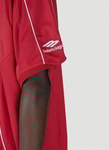 Balenciaga Oversized Soccer Jersey Top Red bal0154025