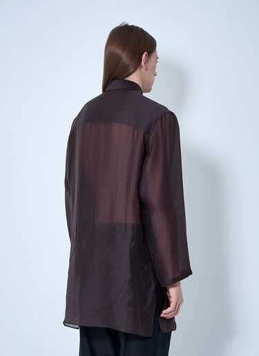 Yohji Yamamoto Lightweight Button-Down Shirt Brown yoy0160006
