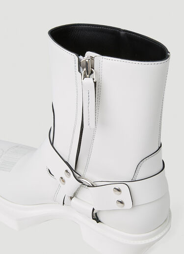 VTMNTS Cowboy Harness Ankle Boots White vtm0351011