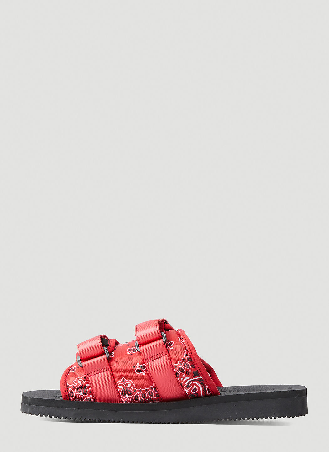 Suicoke Moto Cab Bandana Print Slides in Red LN CC