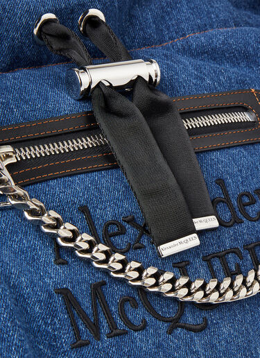 Alexander McQueen Bundle Drawstring Medium Shoulder Bag Blue amq0247038