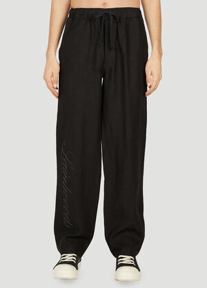 Saintwoods Logo Print Pyjama Pants Black swo0151006