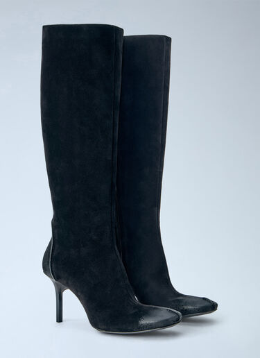 LN-CC® - Capasa Milano: Suede Knee-High Boots - Black Capasa Milano Suede Knee-High Boots Black cps0266010