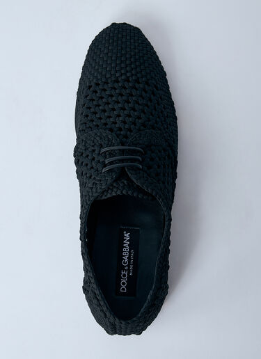 Dolce & Gabbana Woven Derby Shoes Black dol0160007