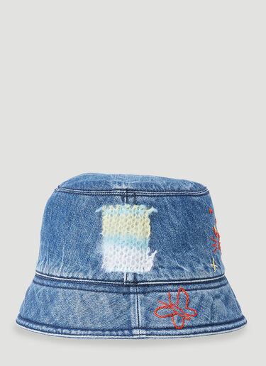 Marni Mohair-Patches Bucket Hat Blue mni0255035