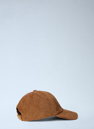 LN-CC® - Moncler: Corduroy Logo Cap - Brown Moncler Corduroy Logo Cap Brown mon0265091