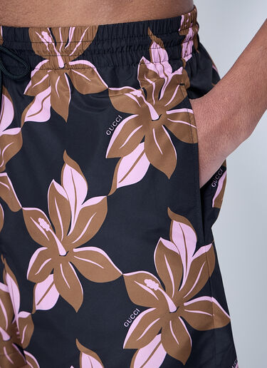 Gucci Printed Poplin Swim Shorts Brown guc0160010