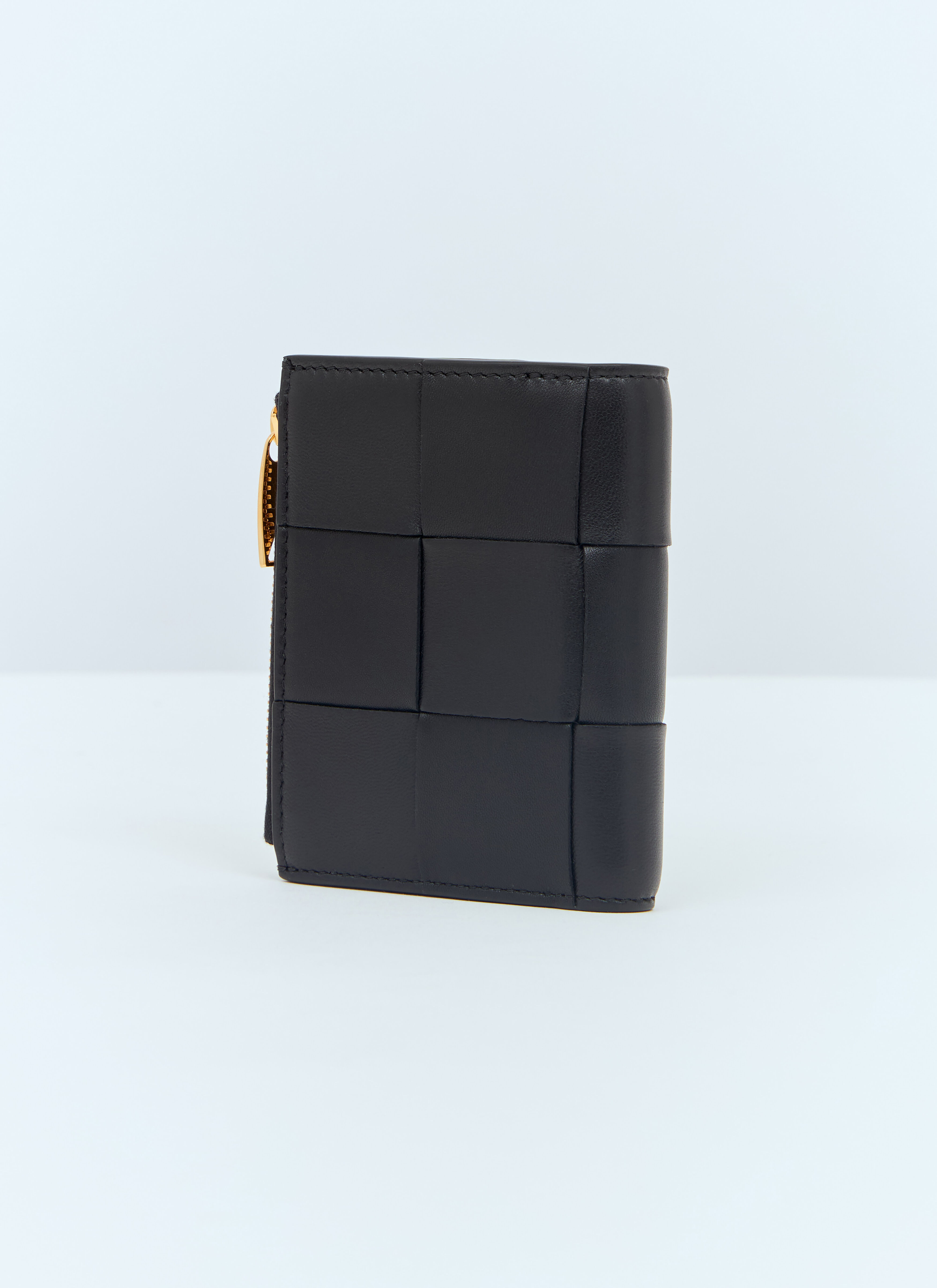 Bottega Veneta Women's' Small Cassette Bi-Fold Zip Wallet in Black | LN-CC®