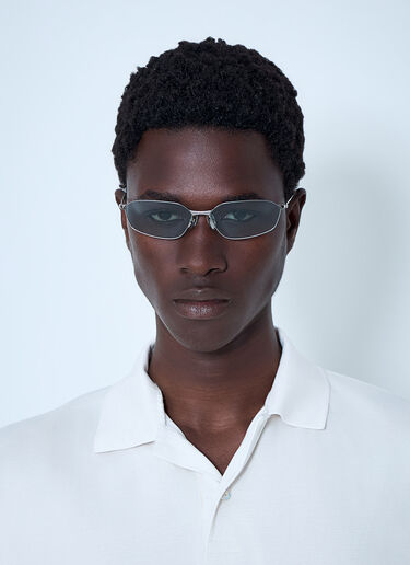 Balenciaga Invisible 2.0 椭圆形太阳镜 蓝色 bal0163033