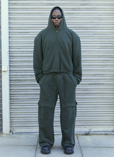 GREG ROSS Shoulder Pad Hooded Sweatshirt Green grr0157001