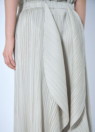 Pleats Please Issey Miyake Pleated Wide-Leg Trousers Beige plp0264016