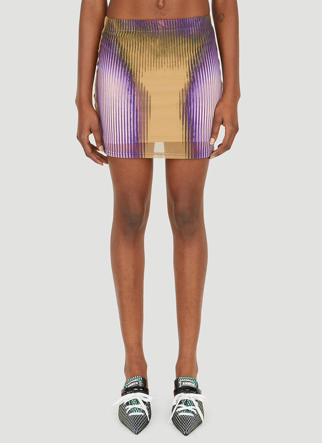 Y/Project x Jean Paul Gaultier Body Morph Mini Skirt Grey jpg0252008