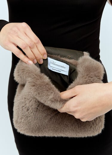 Blumarine 人造毛皮徽标手提包 棕色 blm0253012