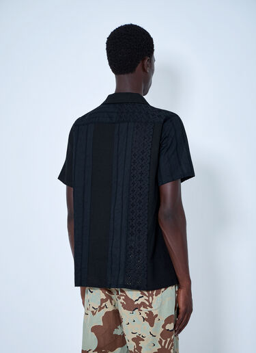 LN-CC® - NOMARHYTHM TEXTILE: Lace Patchwork Shirt - Black NOMARHYTHM TEXTILE Lace Patchwork Shirt Black nom0164004